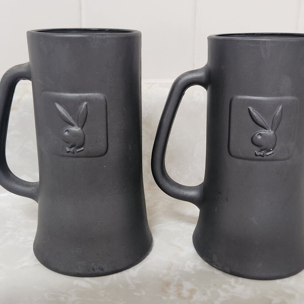 Playboy mugs pair vintage 1970s
